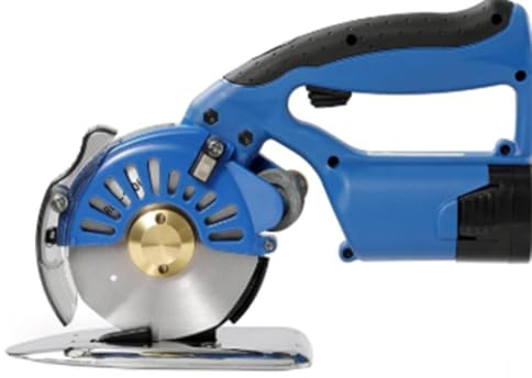 ZHJOPP Cutter de Tissu électrique Rotatif de 100 mm, Cutter de Tissu sans Fil, Ciseaux électriques pour Couper Le Tissu en Coton, épaisseur de Coupe de 27 mm