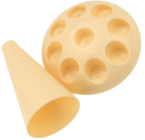 VALICLUD Cake Decorating Piping Bag and Tips Holder Stand Frosting Storage Organizer Small Frosting Bags and Piping Tips Dispenser for Baking Supplies, Cream Icing Tools, Light Yellow