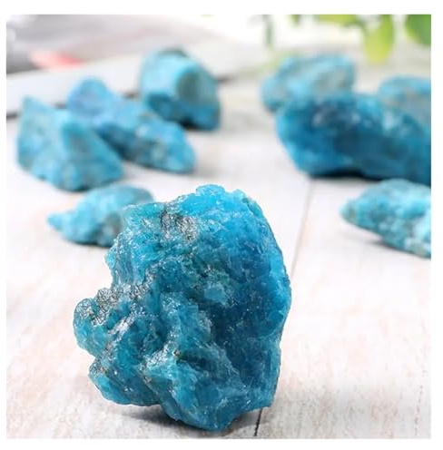 RNUMLIGH 300 g 1 Bolsa de Grava de Cristal de apatita Azul en Bruto for decoración de Habitaciones