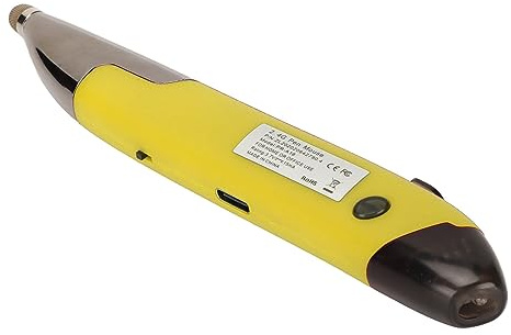 Yosoo Digital Pen Mouse, 2 in 1 Wireless Optical Pocket Pen Mouse with Stylus Function 3.0 5.0 2.4Ghz for IOS PC Laptop Notebook, Portable Lightweight ABS Design for Sketching (Yellow)