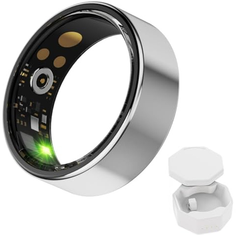 ZWOIVHE Health Tracker Smart Ring, Sleep Tracker; Smart Ring for Men and Women，no app Subscription - Noir, 9-(19mm) (Argenté-1,13-(22.3mm))