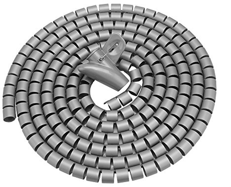 KIMISS Kabelhanteringshylsa för Hemmet - Flexibel Spiralrör Kabelorganisatör Trådlindning Sladdskydd Trådförvaring Vit 1,5 M * 22 Mm - Enkel åtkomst för Flera Kablar Omskriven (3,0m*16mm)
