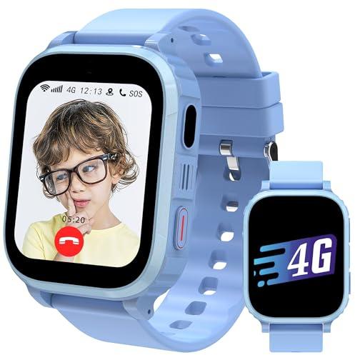 Ruopoem Smartwatch Kinder GPS, Kinder Smartwatch mit GPS Kinderuhr 1,83 HD Spiel IP68 Wasserdicht Wecker Taschenrechner, Smart Watch Geschenk für Mädchen Jungen Student (Blau)