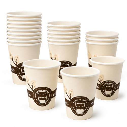 ecodrinks 500 Bicchieri Caffè Carta da 90ml, Bicchierini Monouso Ideali per Crema Caffè o Espresso/Macchiati, Set Bicchierini Caffè Eco-Friendly/Biodegradabili, Made in Italy