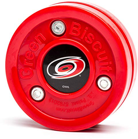 Green Biscuit NHL Teams Original Passing/Handling Training Puck (Carolina Hurricanes) - Off-Ice/Street Hockey Puck