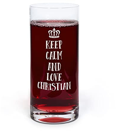 printplanet® Graviertes Glas - Leonardo® Trinkglas mit Gravur (mit Name oder Text personalisiert) - Design Keep Calm