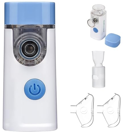 Healthcare World Tragbarer Vernebler für Erwachsene & Kinder – Leiser Handheld Wiederaufladbarer Mesh-Vernebler mit 2 Masken & Mundstück – Ultra-Leise 25dB Inhalator für Asthma COPD Zuhause & Reise