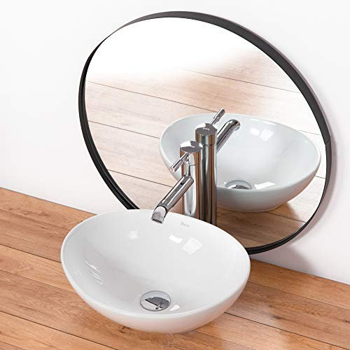 VBChome Waschbecken 40 x 33 klein Keramik Oval Waschtisch Handwaschbecken AUFSATZWASCHBECKEN WASCHSCHALE GÄSTE WC