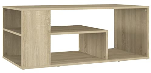 vidaXL Mesa de Centro Madera contrachapada Roble Sonoma 100x50x40 cm