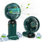 LYMYBETY Portable Handheld Fan, 4000mAh Mini USB Rechargeable Fan with Digital Display, Small Personal Pocket Fans with 5 Speeds, Hand Held Fans with Lanyard and Base for Home Travel (Green)