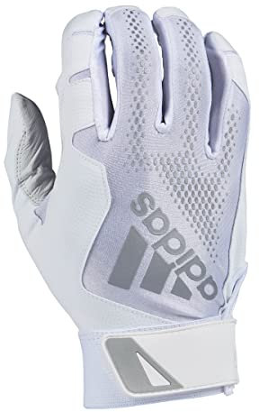 adidas Diamond King 3.0 Schlaghandschuh aus Leder, Weiß/Silber, Größe XL