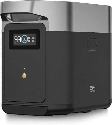 EF ECOFLOW EcoFlow DELTA 2 1kWh Extra Battery | Added Capacity for Home Backup Power, Portable Battery to Power Multiple Heavy-Duty Devices, Black, DELTA2 EB