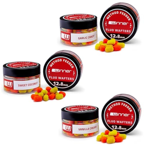Tandem Baits Method Feeder Fluo Wafters Süß-Mix Karpfen-Köder 12x8mm | Karpfen Angeln ohne Mühe | Köder zum Große-Fische-Angeln | Karpfenzubehör für Profis & Hobby-Angler 20 g