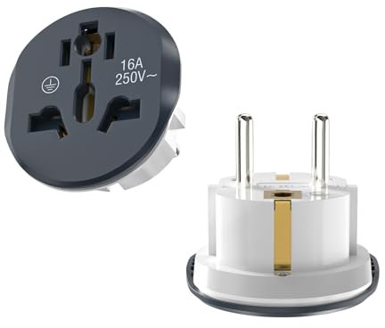 Lot de 2 adaptateurs universels européens Adapter China Deutschland Stecker, Stromadapter Travel