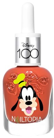 Nailtopia Bio-Sourced Chip Free Nail Lacquer Disney Collection Goofy - Superfood-Infused Polish - Chip Resistant Formula - Quick-Dry, Long Lasting Wear - Burnt Orange Creme - 5 ml