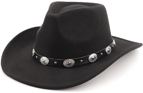 DRESHOW Bredbrättad Hatt Fedora för Kvinnor Bältesspänne Retro Panama Floppy Hut