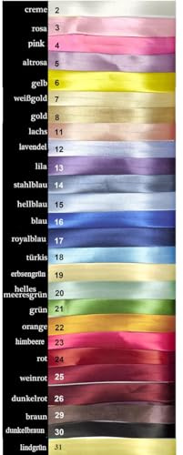 Jajasio Schrägband, 10m, Atlas (Satin), 10mm, gefalzt, Textilband, Einfassband in 27 Farben (30)