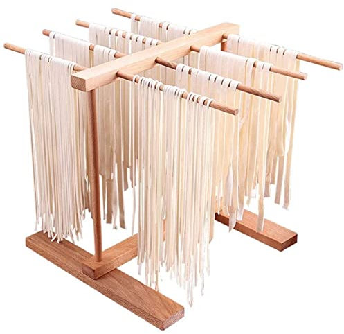 KTCINA Nudeltrockner aus Holz, Spaghetti-Trockner mit Halterung für Nudeln, 8 Arme, Nudeltrockner, für Küche, hausgemachte Pasta (A)