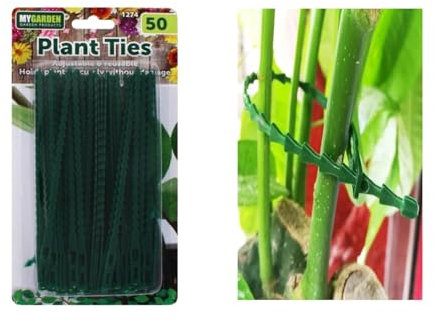 Cable Ties Reusable Releasable Adjustable Green Plant Tying Tool Indoor Garden Twist Wire For Greenhouse Tomato And Climbing Plants Soft Flexible Support Tie Clip Plastic 17.5 X 0.6 Cm (Pack Of 50)