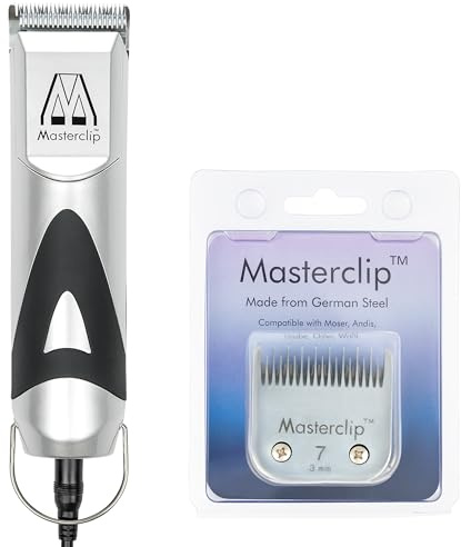 Masterclip Royale Cob Kit, Mains Powered Medium Duty Horse Clipper with 2 x A5 Blades (10 & 7 Skip) - Suitable for Clipping Feathers, Hogging Manes, Bridle Path & Blending Legs