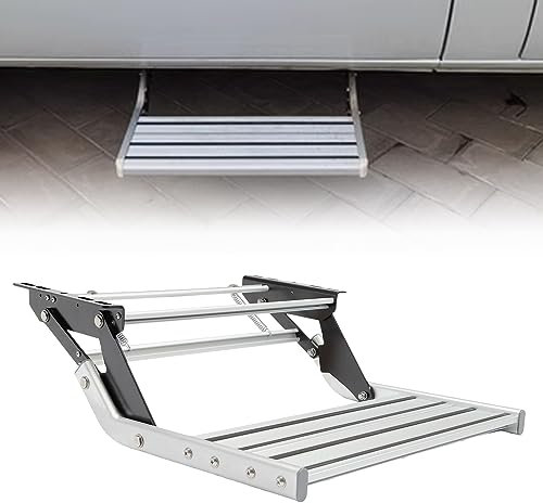 biusgiyeny Aluminiumlegierung klappbare einzelne Stufe Trittstufen Wohnmobiltrittstufe Wohnwagen Ausziehbare Herunterklappbare Trittstufe für Wohnmobil RV Camper Van Caravan