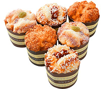 Xnferty 6PCS Fake Cupcake Model, 2.76 X 2.6IN Simulation Likelife Cupcake Bread Dessert Fake Muffin Bread Dessert Faux Bread Cupcake Slice Fake Donuts Desserts for Home Party