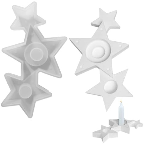 Silikonformen Gießformen Weihnachten, Sterne Silikonform Weihnachten Silikonform Kerzenhalter Stern Silikonform Stern Gießform Kerzenhalter Giessformen Silikon Gießform Weihnachten (A)