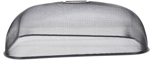 Alipis Fliegenhaube Lebensmittel aus Edelstahl, Schwarze Netzabdeckung | Wiederverwendbarer Lebensmittelschutz, Moderne Geschirrabdeckung für Zuhause, Platzsparendes Küchenaccessoire