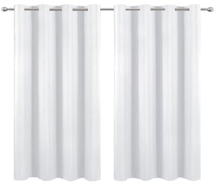 NINGBAI Vorhang Verdunkelung Blickdicht Gardinen 100 x 220 cm Isolierend Kälteschutz Sonnenschutz Vorhang Kälteschutz Blackout Curtain für Wohnzimmer, Weiß
