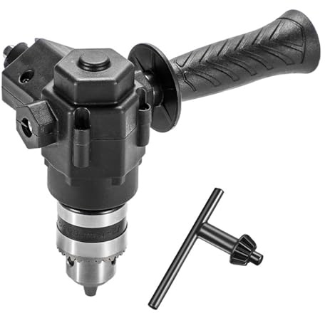 Right Angle Bend Extension Chuck, Heavy Duty Drilling Bend Extension Tool 90 Degree Drill Bit Adapter with Handle and Key for Electric Drill