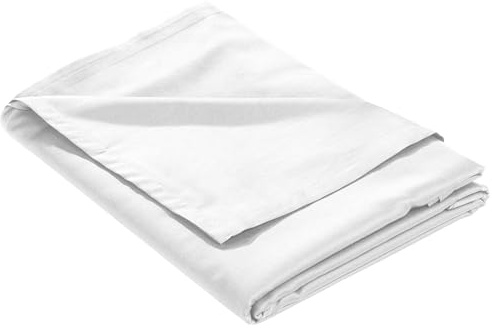 Bettwaesche-mit-Stil Mako-Satin Baumwollsatin Bettlaken ohne Gummizug Uni einfarbig (Bettlaken 240x280 cm, Weiß)