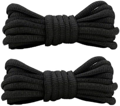 Vroxdrez 2 Pares de Cordones Redondos de 120cm para Sneakers, Cordones Resistentes para Zapatillas, Accesorios de Calzado Duraderos (negro)