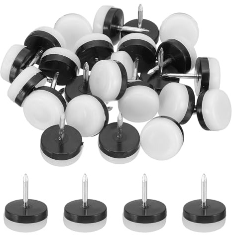 PATIKIL Furniture Sliders 20mm, 24pcs Nail on Chair Leg Floor Protectors Furniture Glider Pads for Easy Moving on Carpet Hardwood Tile, White