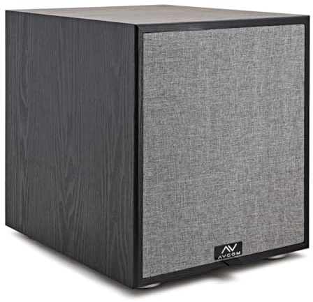 AVCOM Active Subwoofer 10-inch Woofer with 300W Class D Amplifier for Living Room and Home Cinema Setups Black