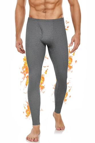 BENNIES Termiska underkläder för män, termiska byxor, Long Johns, baslager, varm, vinter, skidåkning, funktionella underkläder, leggings för daglig löpning, skidåkning, sport, svart, grå, Grå, L