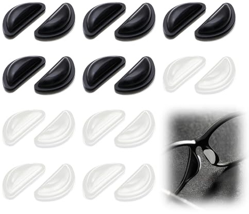 10 Pair Eyeglass Nose Pads, Anti Slip Glasses Grips Stop Glasses Slipping Down Nose for Eyeglasses & Sunglasses Comfortable Glasses Nose Pads Silicone to Ultra-Soft Adhesive Airbag Black & White