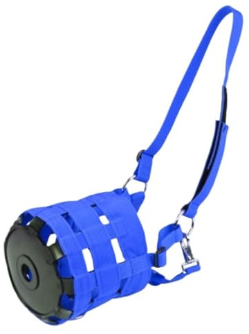 Generico Muselière en herbe pour chevaux, design respirant pour usage équestre(bleu L)