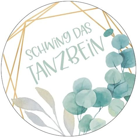 Schokoladenseite 48 x Aufkleber 30 mm Hochzeit Schnaps Eukalyptus Etikett 19050330, Sticker geeignet für Hochzeit Gastgeschenk Taufe Kommunion Geburtstag Feste Geschenke Präsente