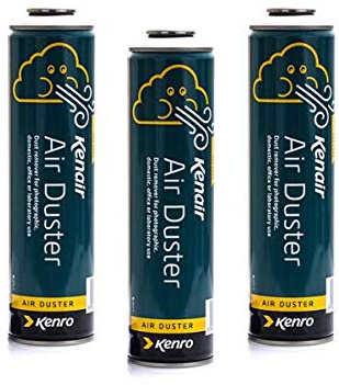 Kenro Box of 3 Kenair Air Duster Refill Can (360ml) - Compressed Air Can Spray to Clean Cameras, Computers and Precision Equipment & Remove Dust and Debris - KENR02