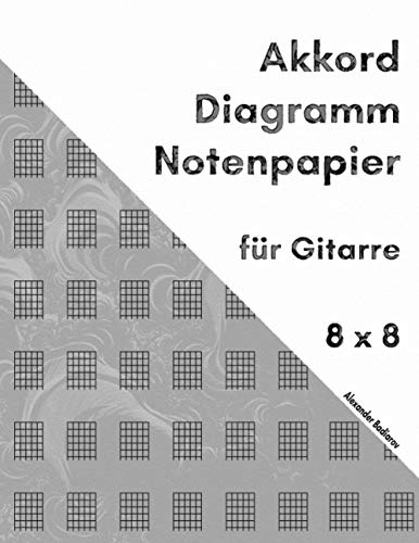 Akkord Diagramm Notenpapier für Gitarre: 8 x 8
