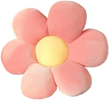 ACYOUNG Blumenboden Kissen Tatami Blumenförmiges Plüsch-Dekor der bequemen Sitzkissen für Kinderzimmer Hause Sofa Dekoration (40 x 40 cm,Pink & Gelb - a)