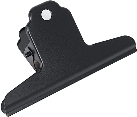 GUOKOFF 75mm Bulldog Clip Raccoglitore, 12 Pezzi Metal Bulldog Clip, 3 Pollici Bulldog Binder Clip Bulldog Clip Grandi, Nero Metallo Clip di Bulldog per Ufficio Scuola