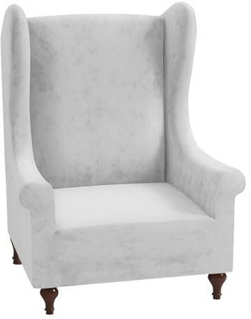 DEZYPZAM Ohrensessel Überzug, Sesselhusse, Stretch Tiger Stuhlbezug, Sesselhusse Elastisch, Sesselhusse Elastisch Stretch Husse für Ohrensessel (Weiß)