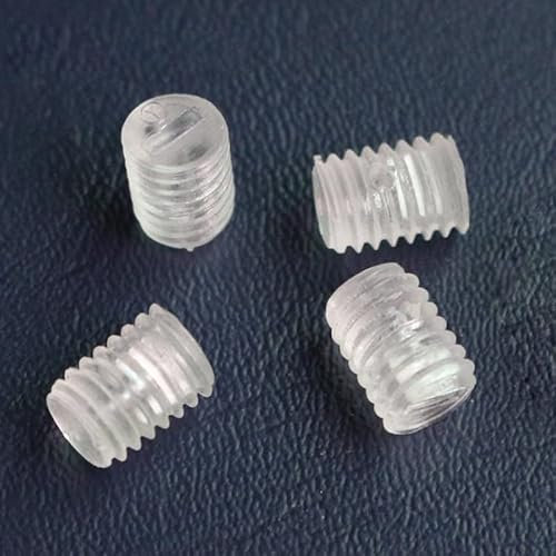 Muttern und Bolzen-Set, 1000 Stück/Set M3 M4 M5 M6 M8 Kunststoff-Gewindestift-Schraubenbolzen, transparent, durchsichtig, geschlitzter Sockel, Halteschraube for leichte Drahtkabelbefestigung (Länge: M