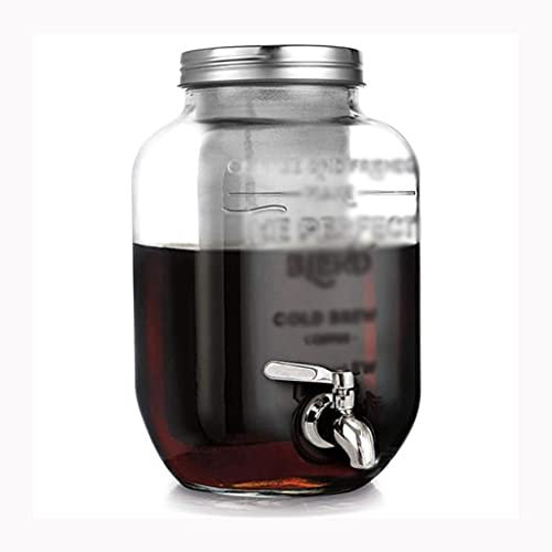 GaRcan 1-Gallonen-Cold-Brew-Kaffeemaschine mit extra Dicker Glaskaraffe, Eiskaffeemaschine, Cold-Brew-Krug und Tee-Ei (B)