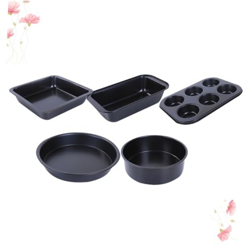 Zerodeko 5pezzi Per e Rectangulari Teglia Antiaderente Carbonio Per Dolci e Pizza Per e