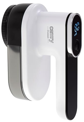 Luddrakapparat CAMRY – elektrisk rakapparat för kläder och tyger – luddborttagare med LED-digital display – USB-laddning 6 h – 8 500 varv/min – luddfräs 6-blads-huvudborttagare – rengöringsborste