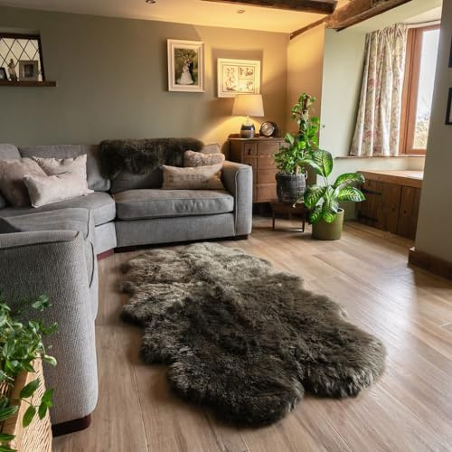 Arthur Cameron Genuine Sheepskin Colourful Rugs (Quad) (Olive)