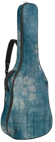 Tasche für Akustikgitarre, schöne Gitarrenkoffer passend für 40/41/42 Zoll, wasserdichte Gigbag mit Schutzschicht, Blau Vintage melierte Textur, Mehrfarbig Nr. 03, 42.9x16.9x4.7 in, Gitarrentasche