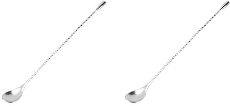 Ausla Cucchiaio da Bar, 2 Cucchiai da 12 Pollici con Manico Lungo Miscelatori per Bevande per Cocktail Cucchiai da Agitazione in Acciaio Inossidabile per caffè, Set da Bar per la Casa